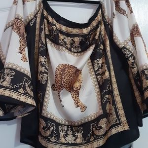 WOMENS LEOPARD OFF SHOULDER  BLOUSE